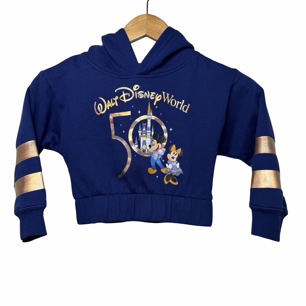 Walt Disney World 50th Anniversary Mickey Minnie Castle Hoodie Kids XS Vacation